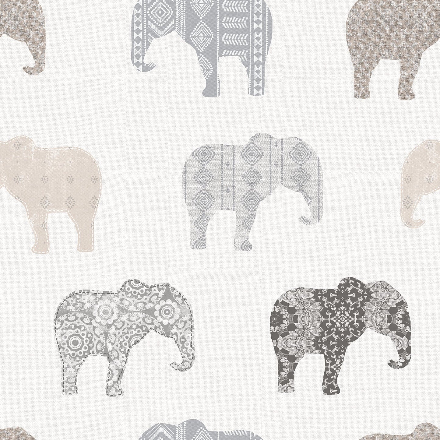 Just 4 Kids 2 Elephants Wallpaper - Grey / Beige - Galerie - G56527Wallpaper199