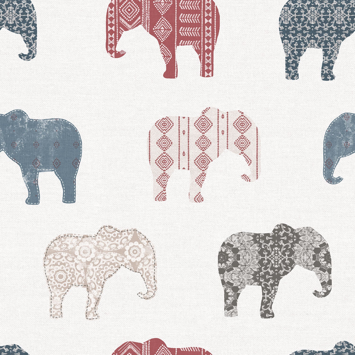 Just 4 Kids 2 Elephants Wallpaper - Red / Beige - Galerie - G56526Wallpaper199