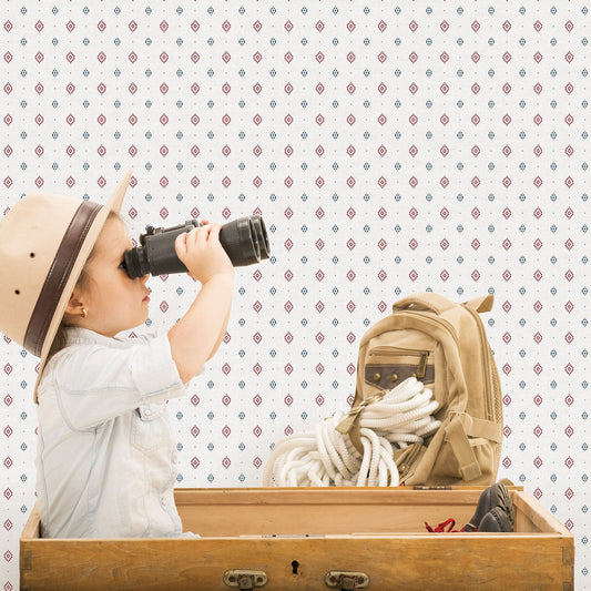 Just 4 Kids 2 Ethnic Print Wallpaper - Red / Blue - Galerie - G56529Wallpaper199