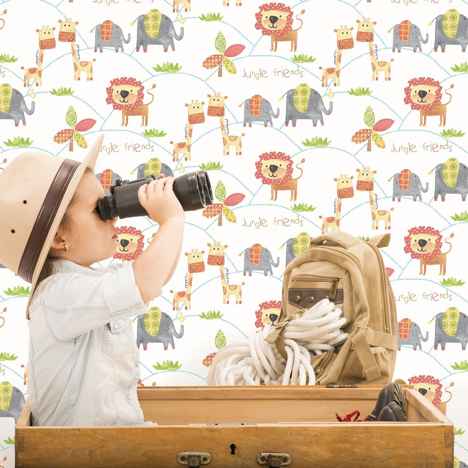 Just 4 Kids 2 Jungle Friends Wallpaper - Orange / Green - Galerie - G56023Wallpaper199