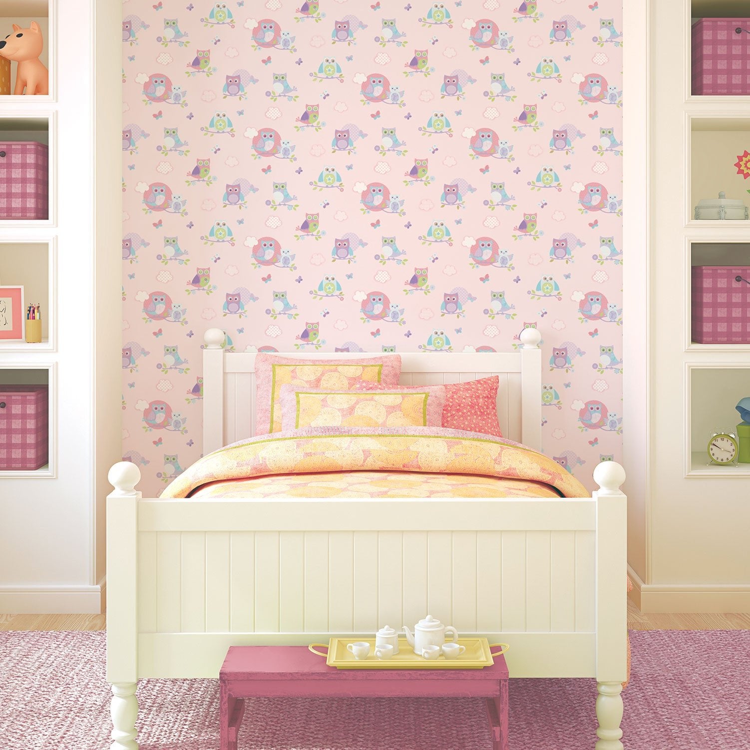 Just 4 Kids 2 Owls Wallpaper - Pink - Galerie - G56036Wallpaper199