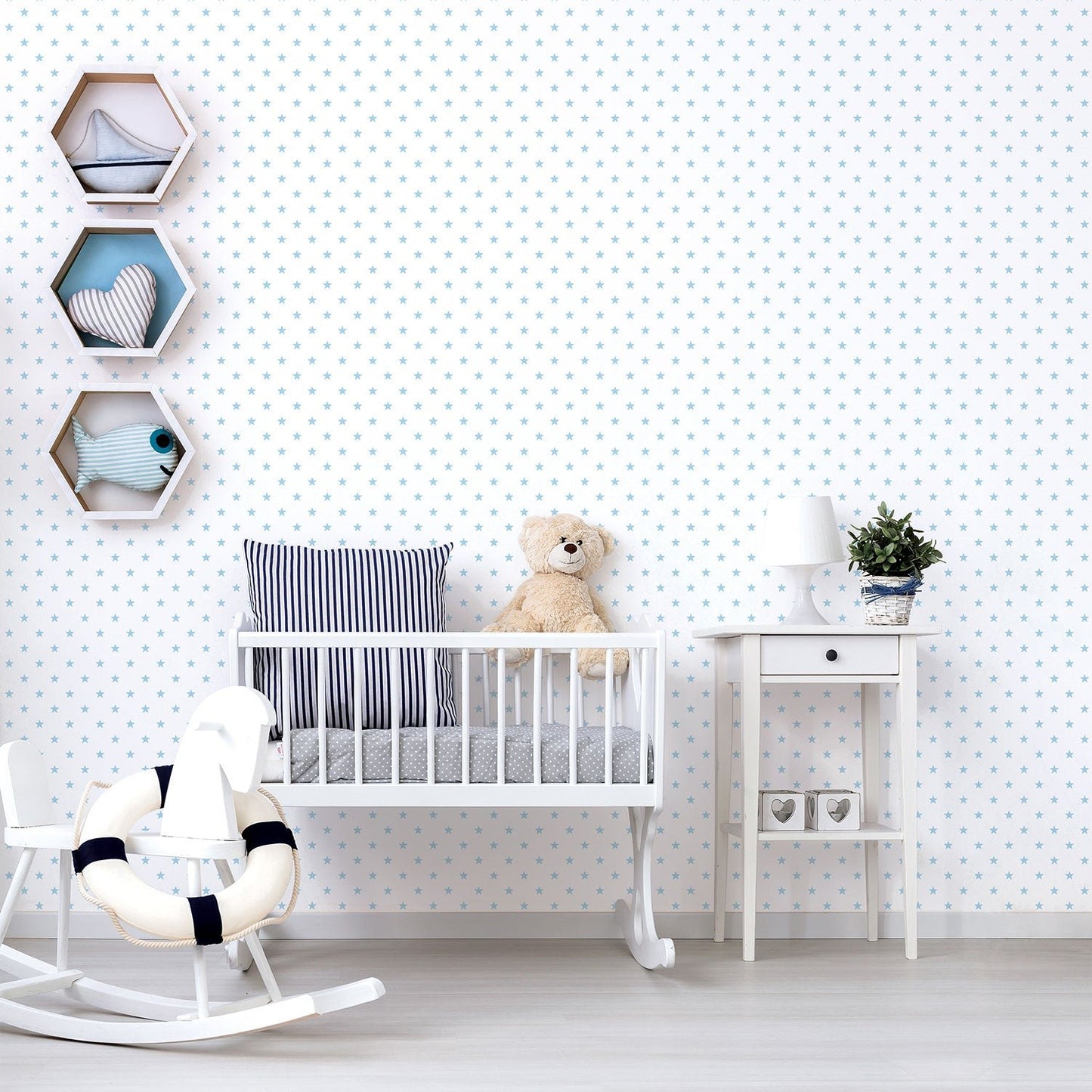 Just 4 Kids 2 Stars Wallpaper - Blue / White - Galerie - G56550Wallpaper199