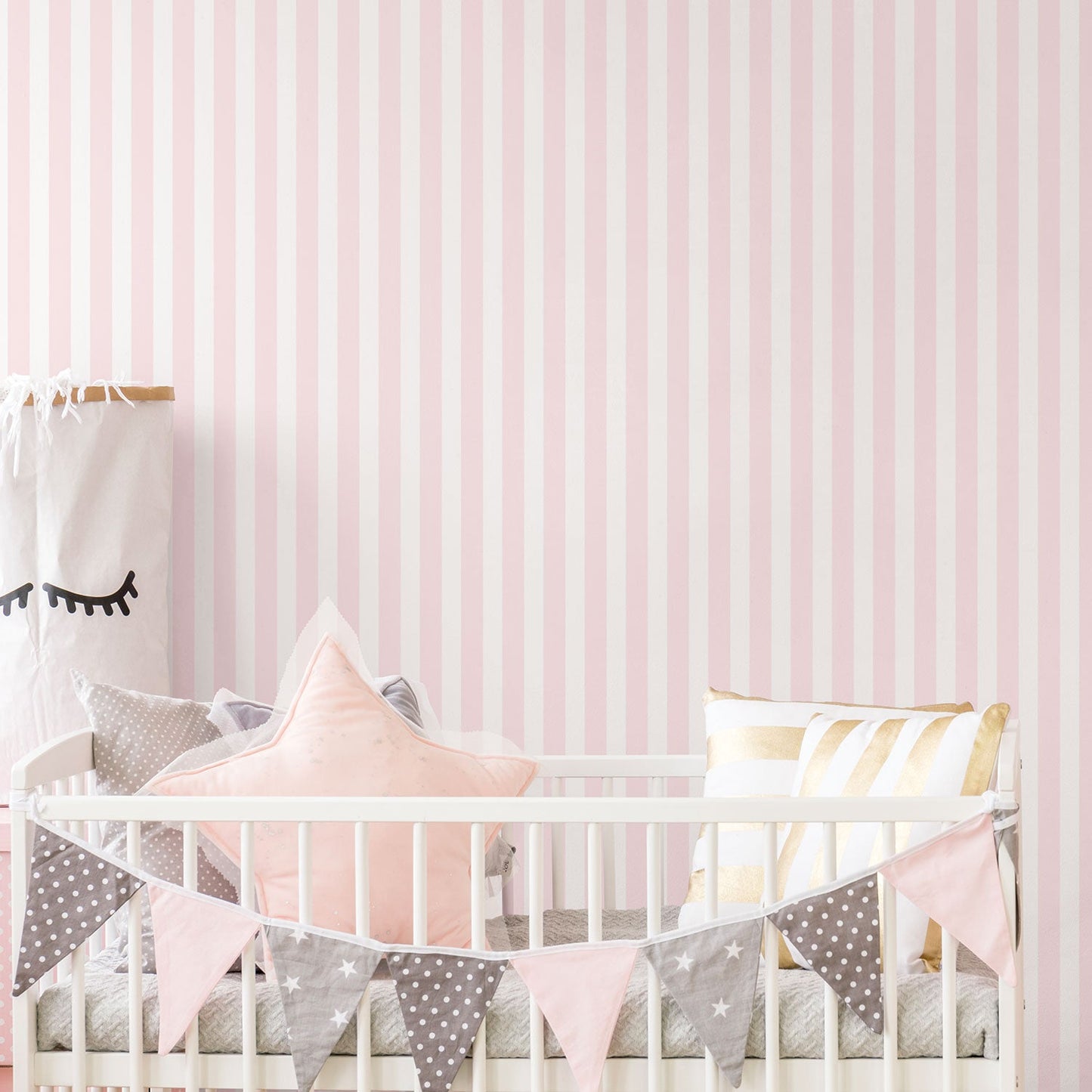 Just 4 Kids 2 Stripe Wallpaper - Pink / White - Galerie - G56518Wallpaper199