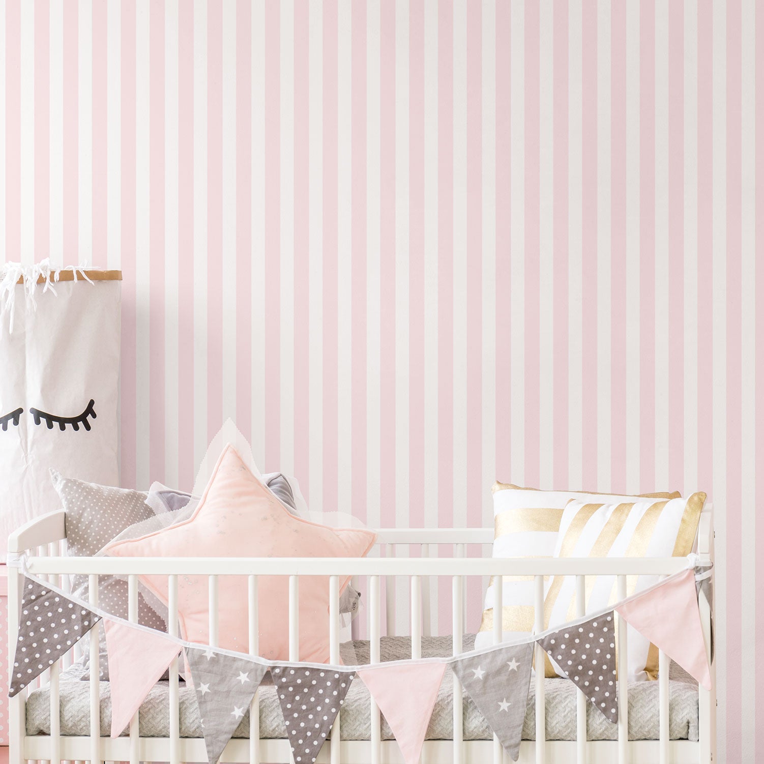 Just 4 Kids 2 Stripe Wallpaper - Pink / White - Galerie - G56518Wallpaper199
