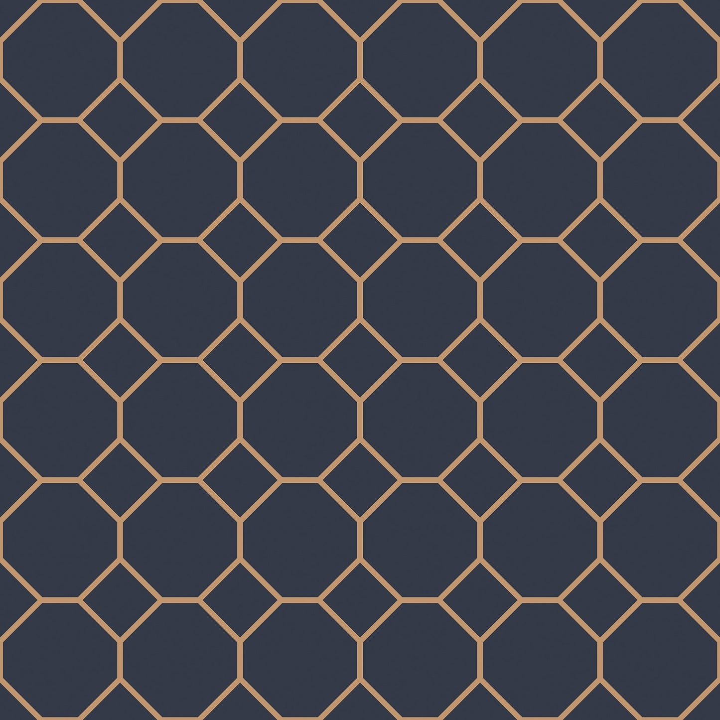 Just Kitchens Bee Hive Wallpaper - Navy / Gold - Galerie - G45403Wallpaper199