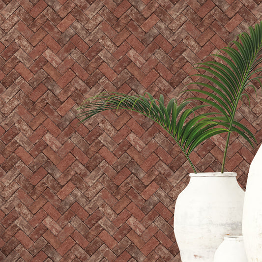 Just Kitchens Herringbone Brick Wallpaper - Red - Galerie - G45424Wallpaper199