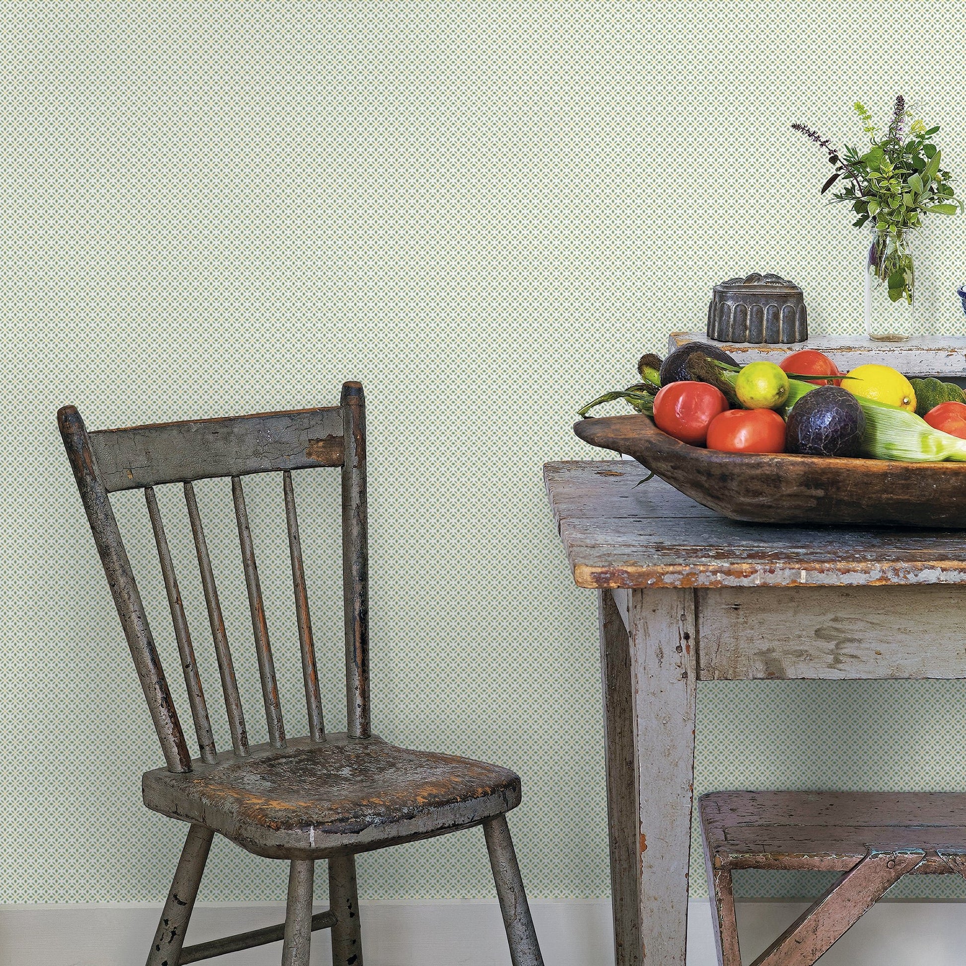 Just Kitchens Leaf Dot Spot Wallpaper - Green / Yellow - Galerie - G45434Wallpaper199
