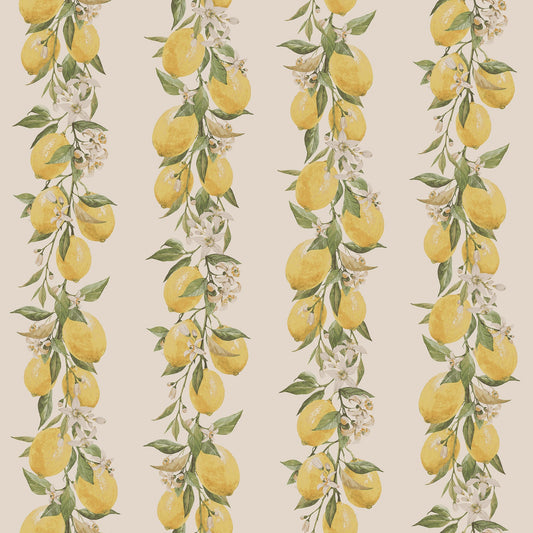 Just Kitchens Lemon Stripe Wallpaper - Yellow / Beige - Galerie - G45440Wallpaper199