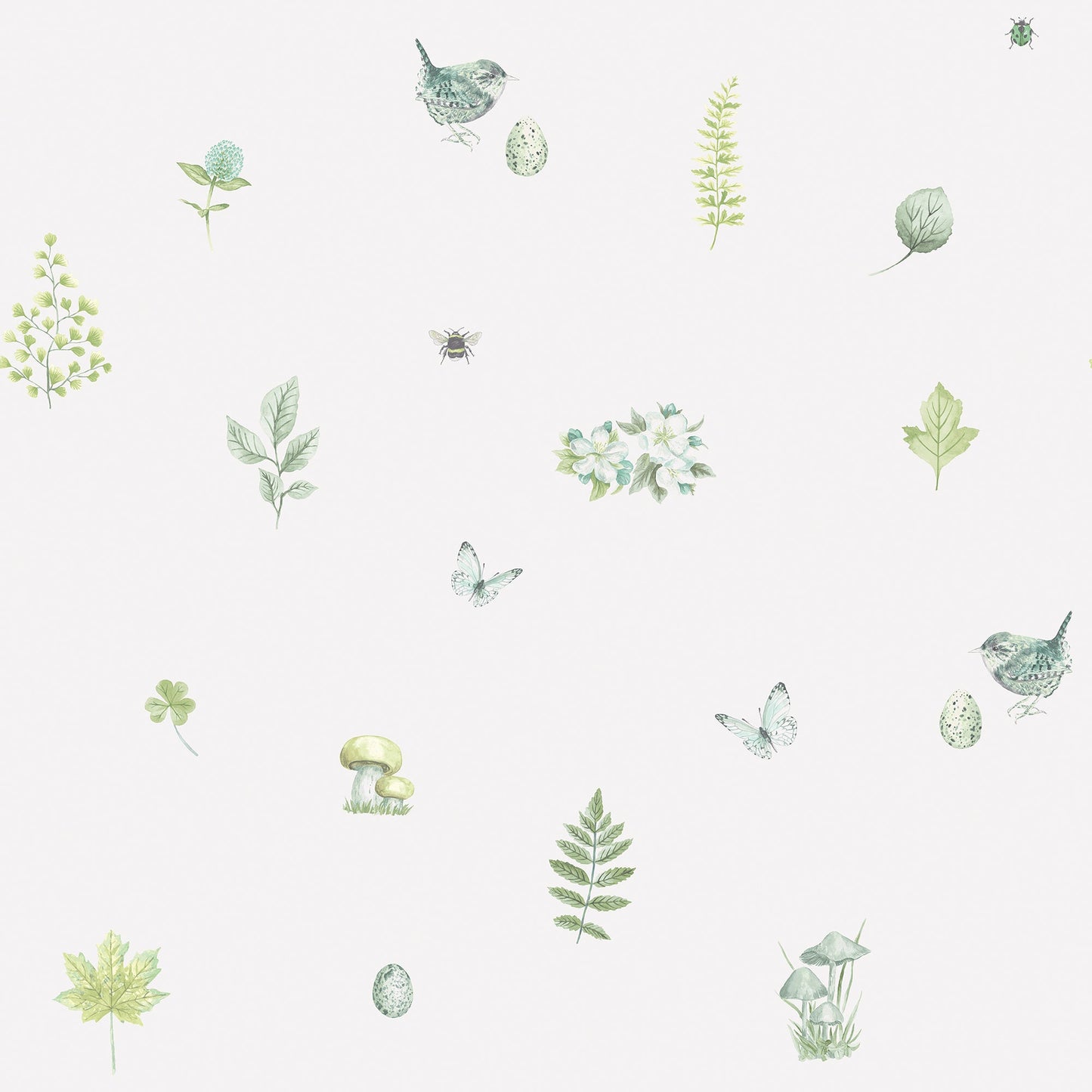 Just Kitchens Meadow Spot Wallpaper - Green / White - Galerie - G45443Wallpaper199