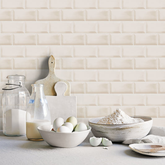Just Kitchens Metro Tile Wallpaper - Beige - Galerie - G45444Wallpaper199