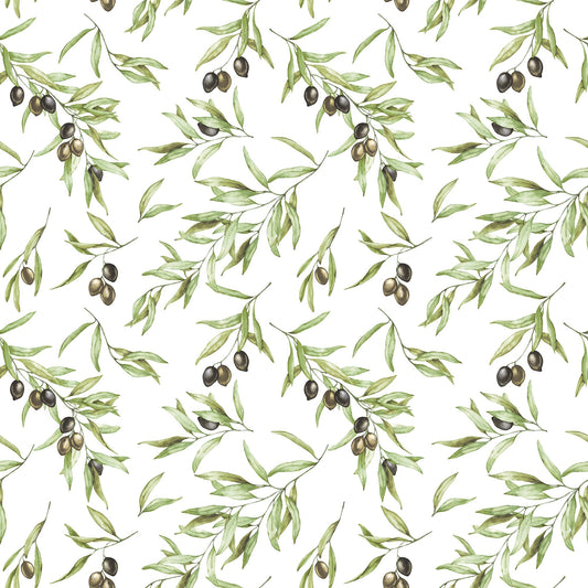 Just Kitchens Olive Drupe Wallpaper - Green / Black / White - Galerie - G45450Wallpaper199