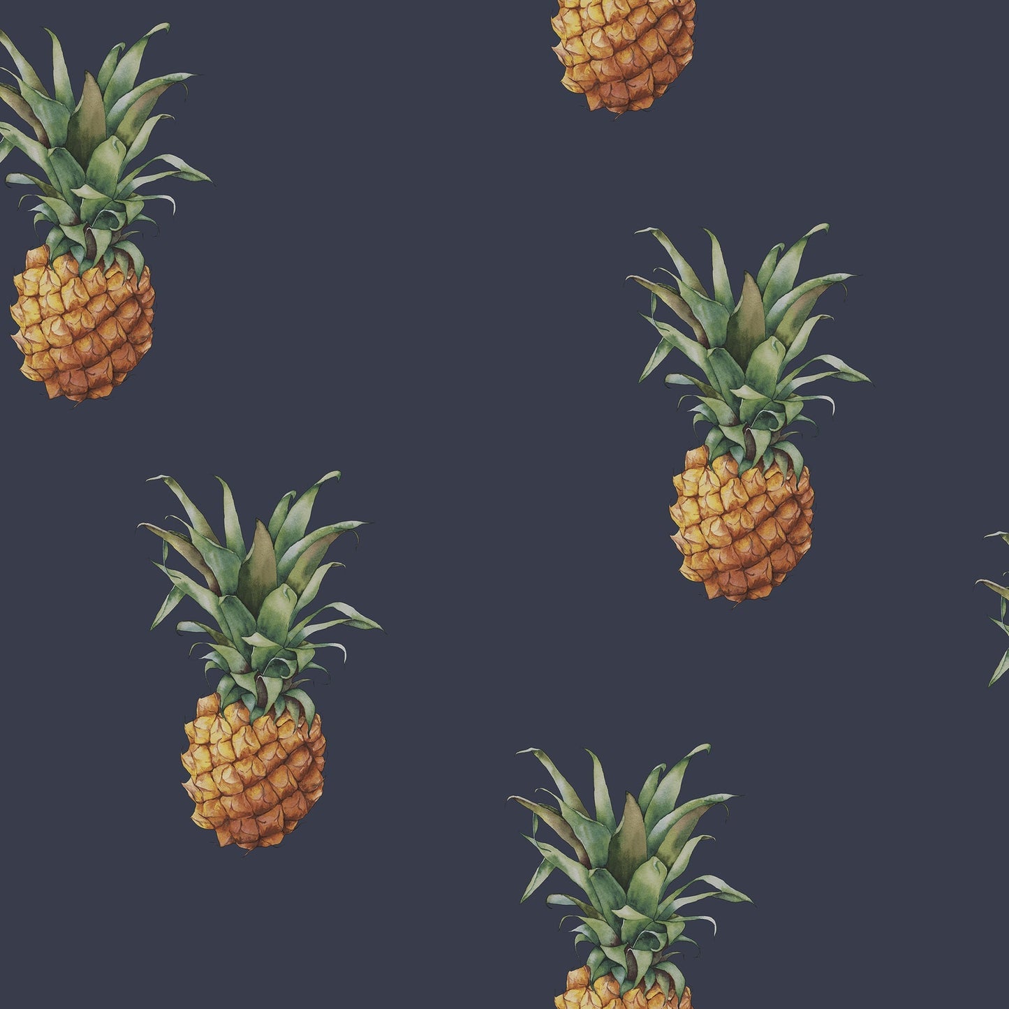 Just Kitchens Pineapples Wallpaper - Navy - Galerie - G45451Wallpaper199