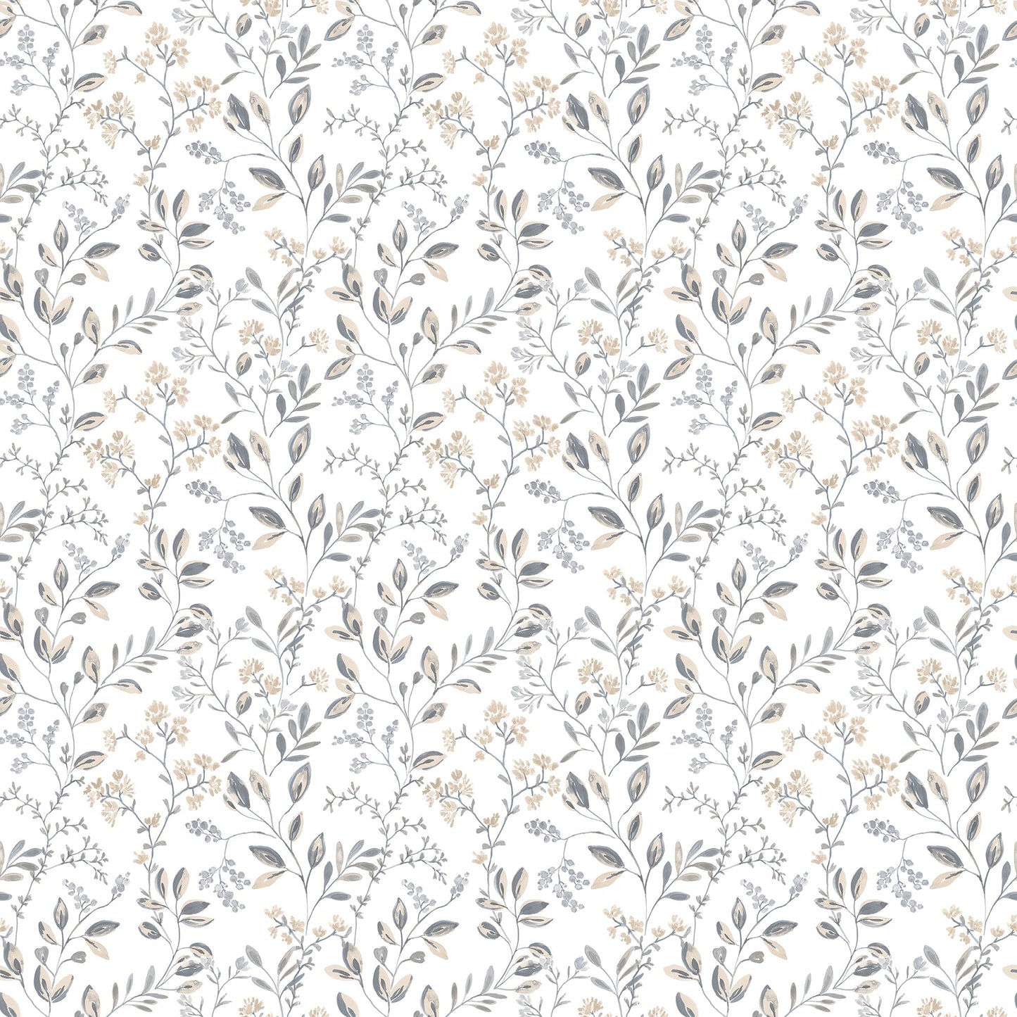 Just Kitchens Spring Leaf Trail Wallpaper - Grey / Beige - Galerie - G45454Wallpaper199