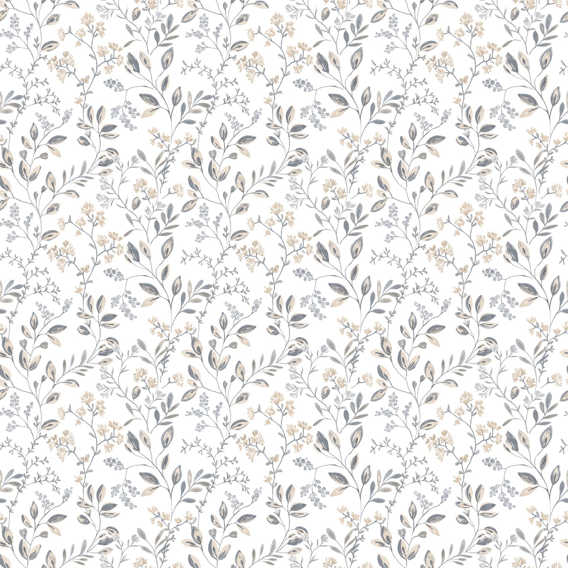 Just Kitchens Spring Leaf Trail Wallpaper - Grey / Beige - Galerie - G45454Wallpaper199