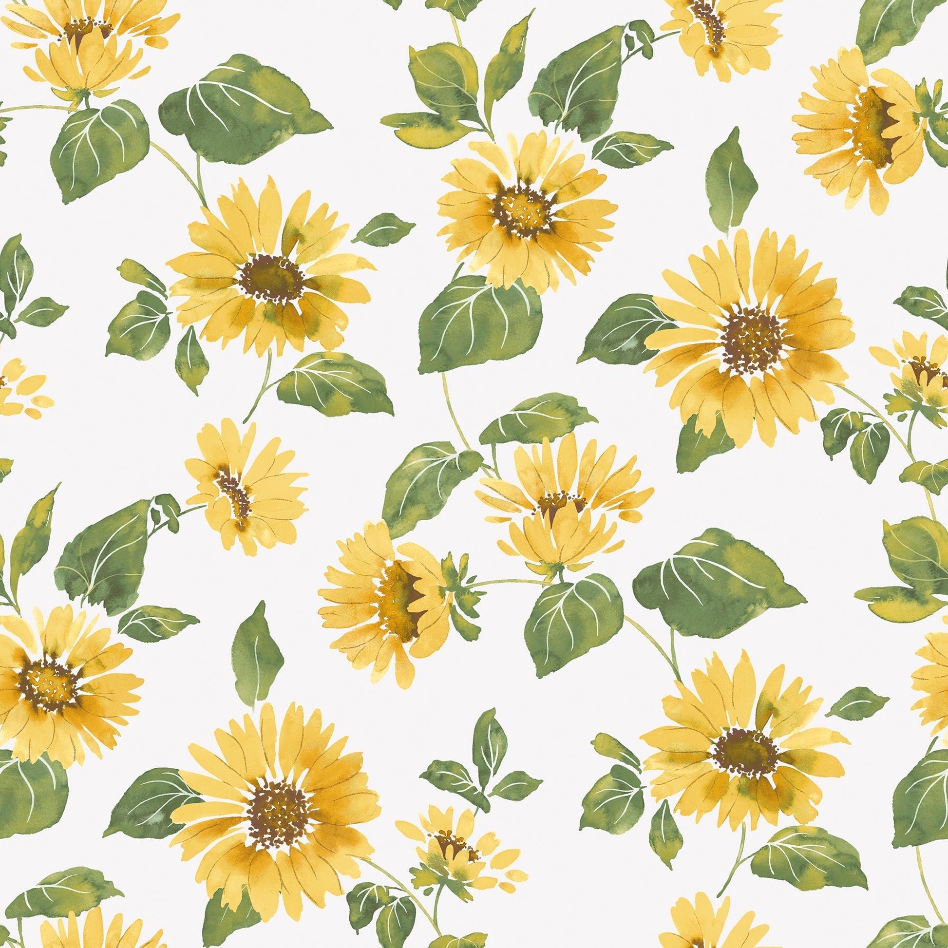 Just Kitchens Sunflower Trail Wallpaper - Yellow / Green / White - Galerie - G45458Wallpaper199
