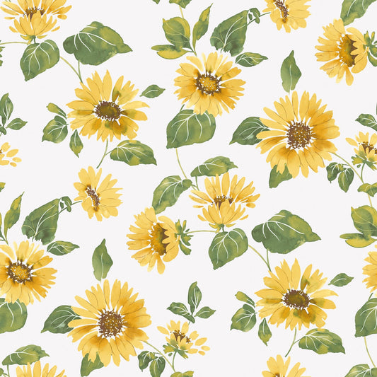 Just Kitchens Sunflower Trail Wallpaper - Yellow / Green / White - Galerie - G45458Wallpaper199