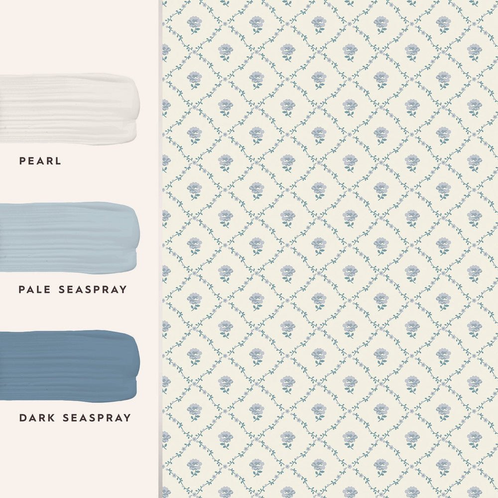 Kate Wallpaper - Pale Seaspray Blue - Laura Ashley - 122745Wallpaper199