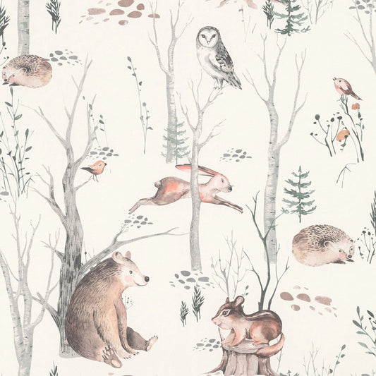 Kids World Woodland Walk Wallpaper - Neutral - Rasch - 300048Wallpaper199