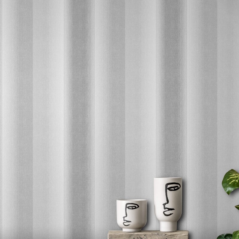 Kirby Ombre Stripe Wallpaper - Charcoal/Grey - Crown - M1643Wallpaper199