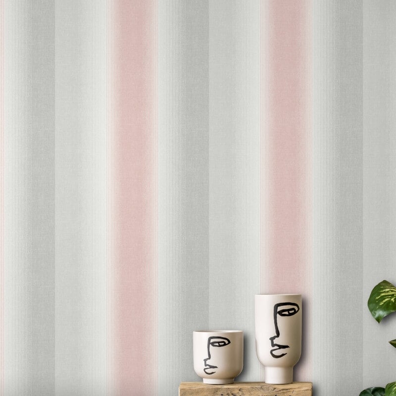 Kirby Ombre Stripe Wallpaper - Pink/Grey - Crown - M1642Wallpaper199