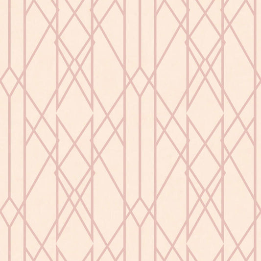 Kristina Geo Wallpaper - Blush & Rose Gold Metallic - Rasch - 215106Wallpaper199