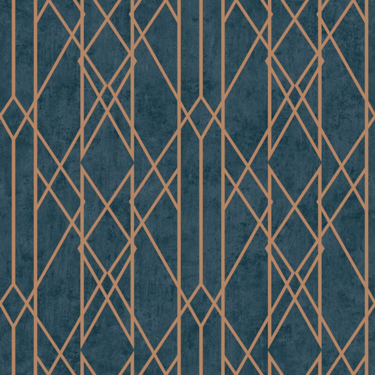 Kristina Geo Wallpaper - Navy Blue & Gold Metallic - Rasch - 215144Wallpaper199