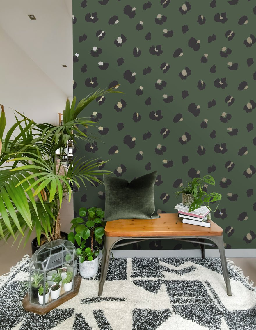 Large Leopard Spot Wallpaper - Green - Holden Décor - 13033Wallpaper199