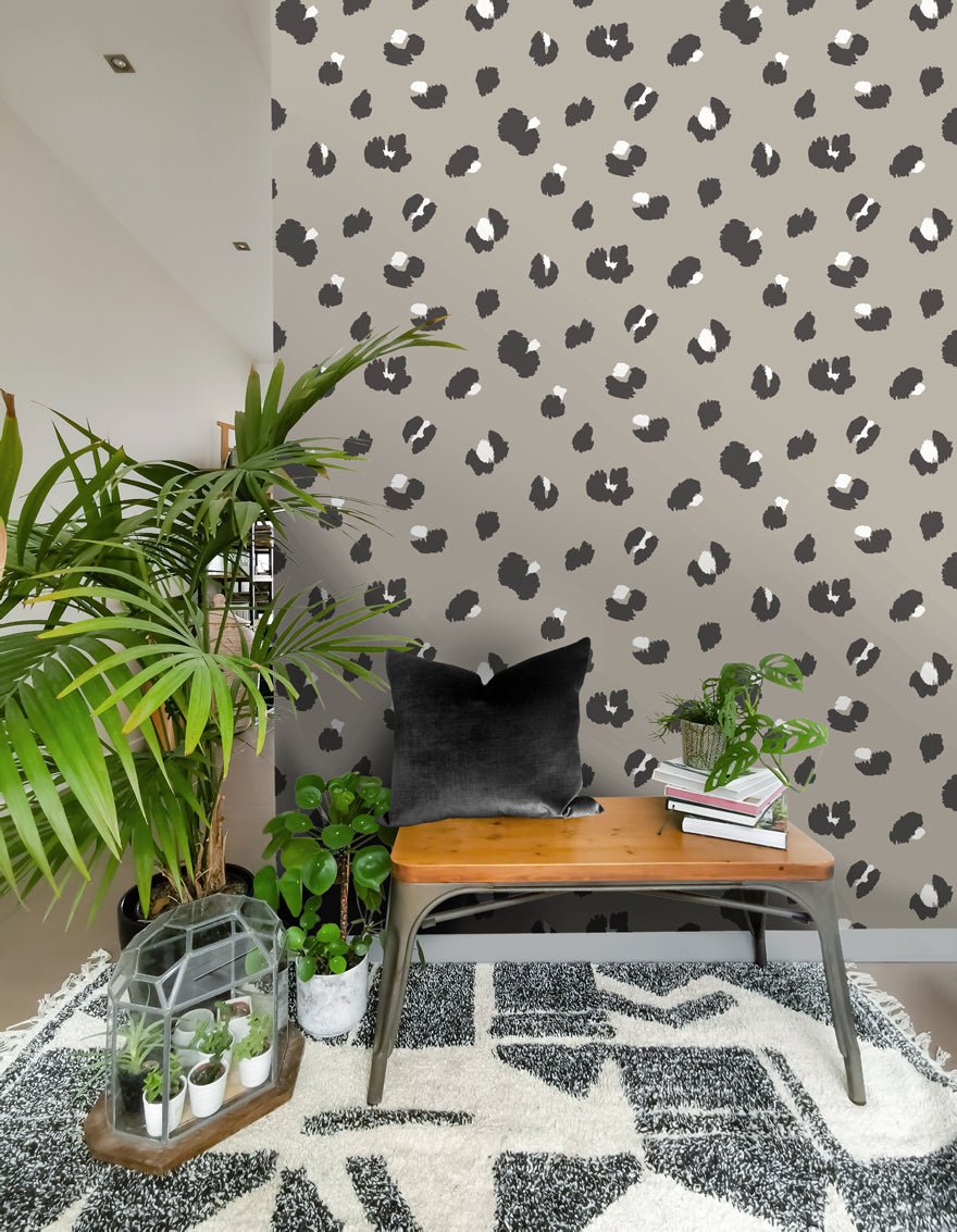 Large Leopard Spot Wallpaper - Taupe - Holden Décor - 13030Wallpaper199