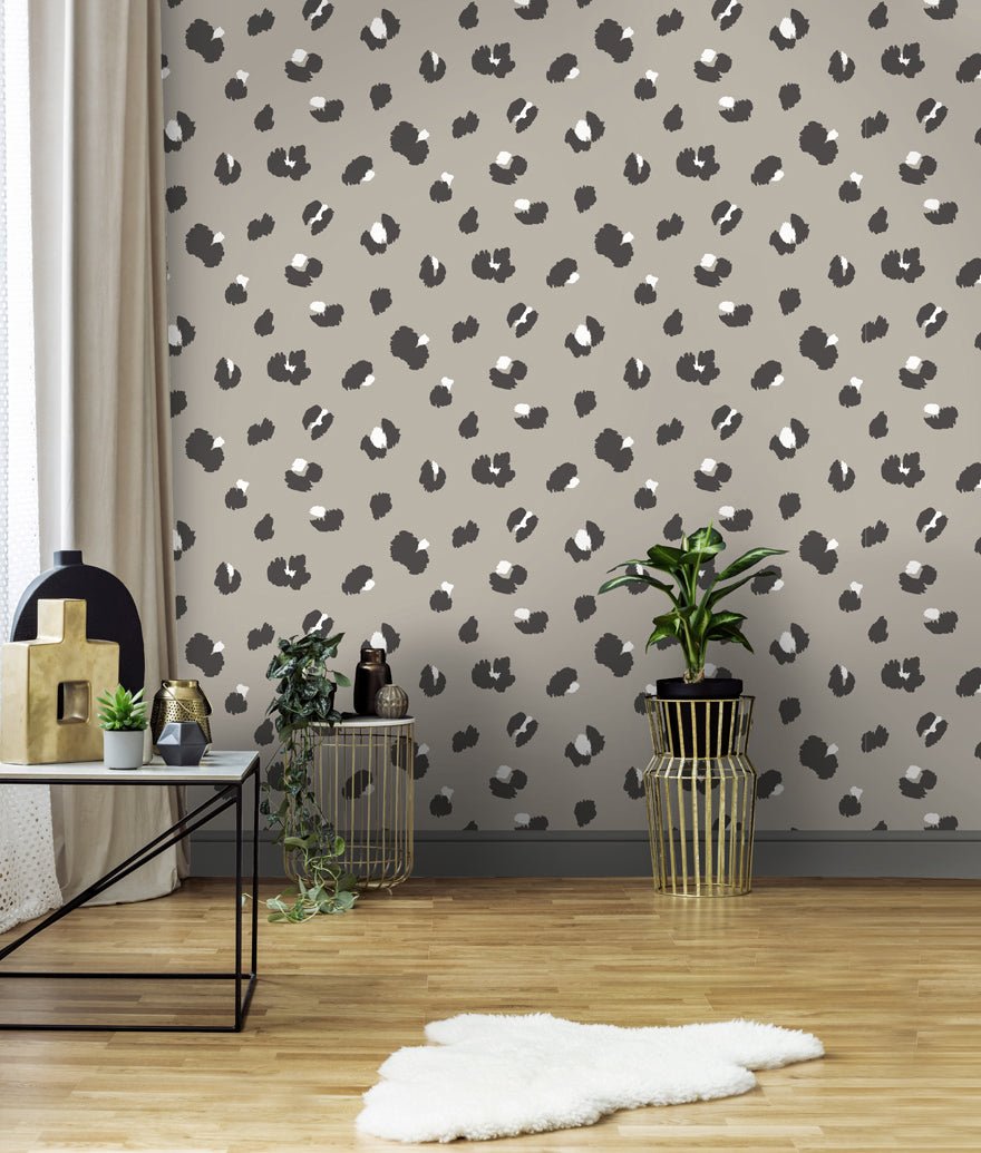 Large Leopard Spot Wallpaper - Taupe - Holden Décor - 13030Wallpaper199