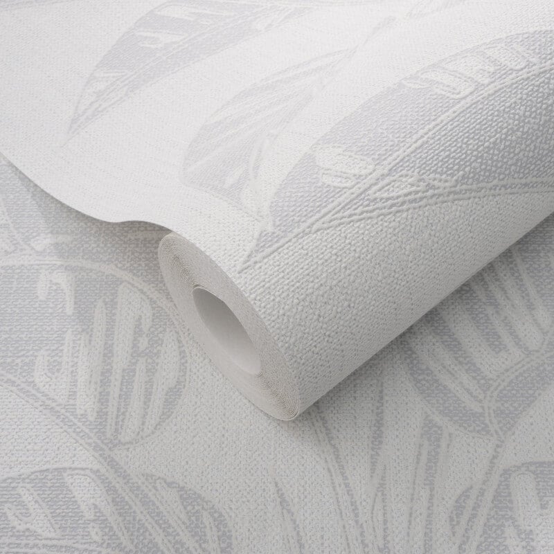 Largo Leaf Metallic Wallpaper - Grey - Erismann - 10459 - 31Wallpaper199