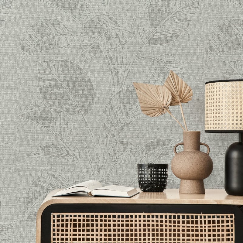 Largo Leaf Metallic Wallpaper - Olive - Erismann - 10459 - 24Wallpaper199