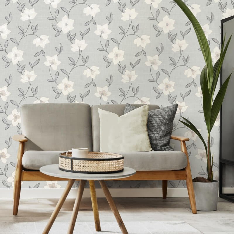 Larson Floral Metallic Wallpaper - Charcoal/Gold - Fine Décor - FD43066Wallpaper199