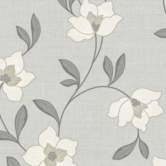 Larson Floral Metallic Wallpaper - Charcoal/Gold - Fine Décor - FD43066Wallpaper199