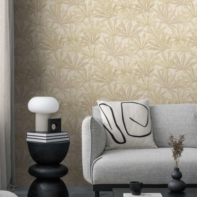 Layered Palm Leaves Wallpaper - Cream/Beige - Michalsky Living - 39984-3Wallpaper199