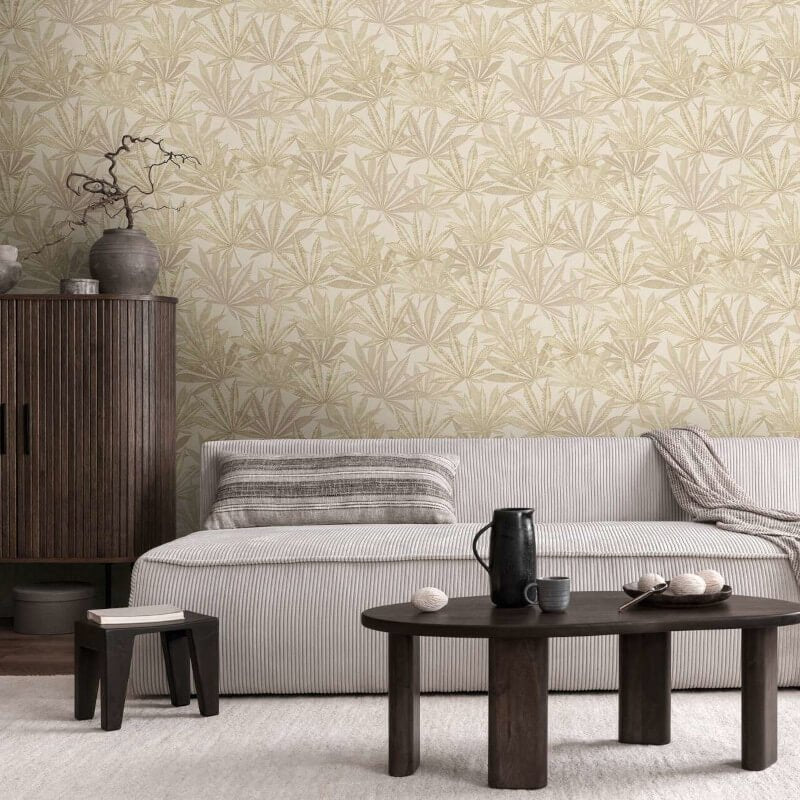 Layered Palm Leaves Wallpaper - Cream/Beige - Michalsky Living - 39984-3Wallpaper199