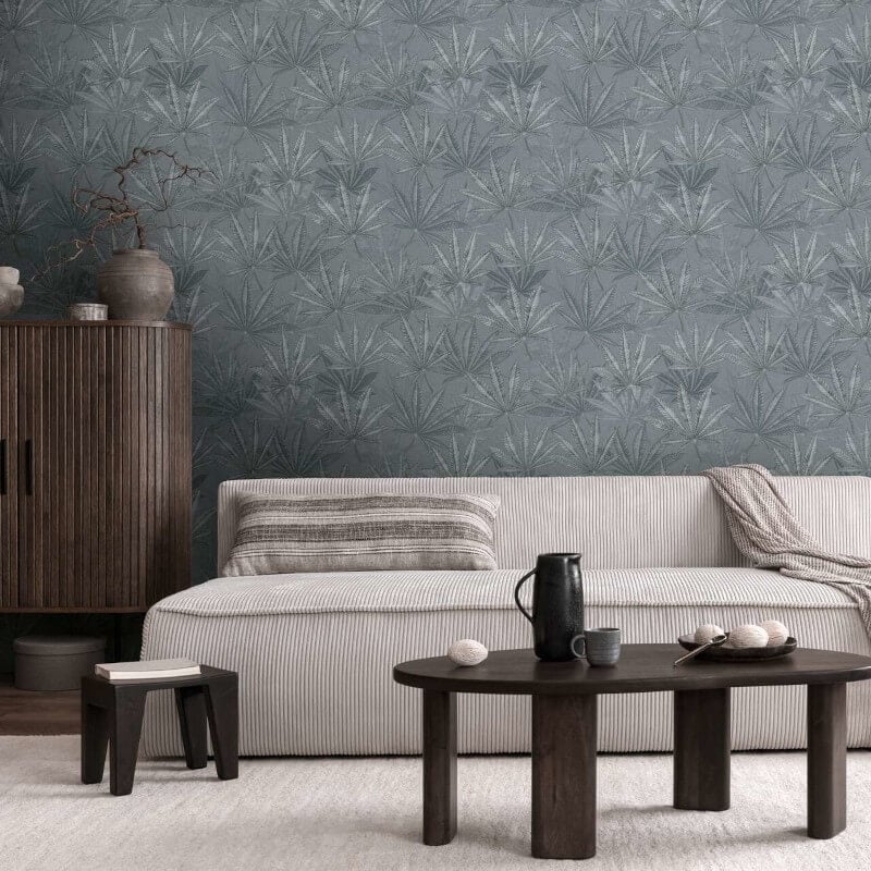 Layered Palm Leaves Wallpaper - Grey - Michalsky Living - 39984-2Wallpaper199