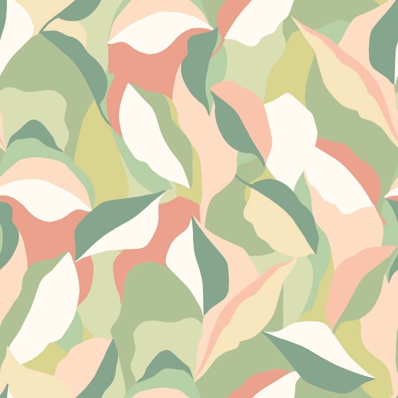 Leafy Patchwork Wallpaper - Olive/Blush - Hoopla Walls - HWA1160WWallpaper199
