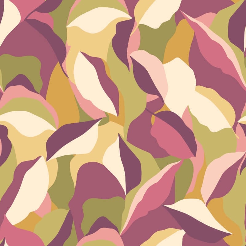 Leafy Patchwork Wallpaper - Plum/Olive - Hoopla Walls - HWA1158WWallpaper199