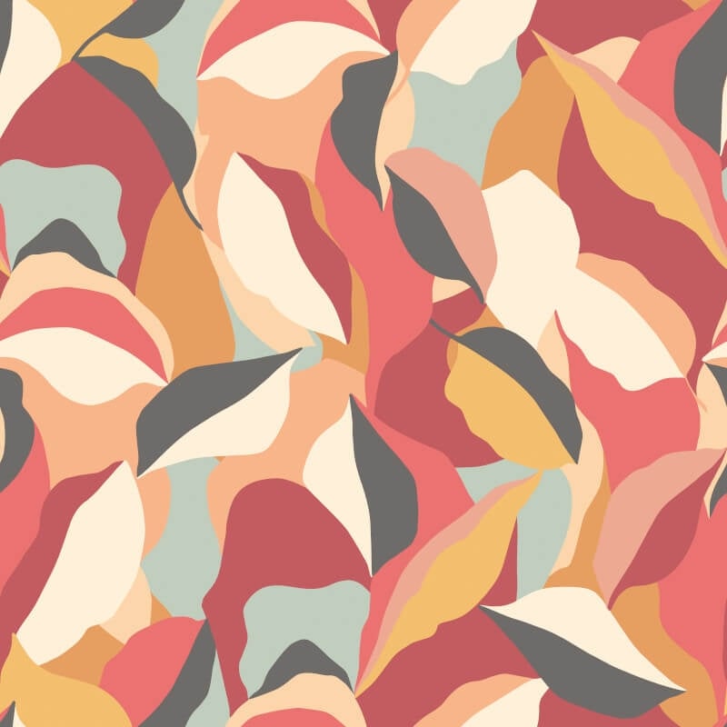 Leafy Patchwork Wallpaper - Spice Mix - Hoopla Walls - HWA1157WWallpaper199