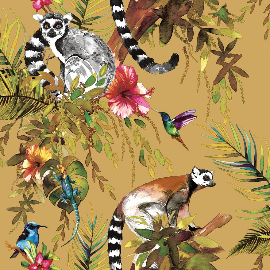 Lemur Wallpaper - Ochre - Holden Décor - 13050Wallpaper199