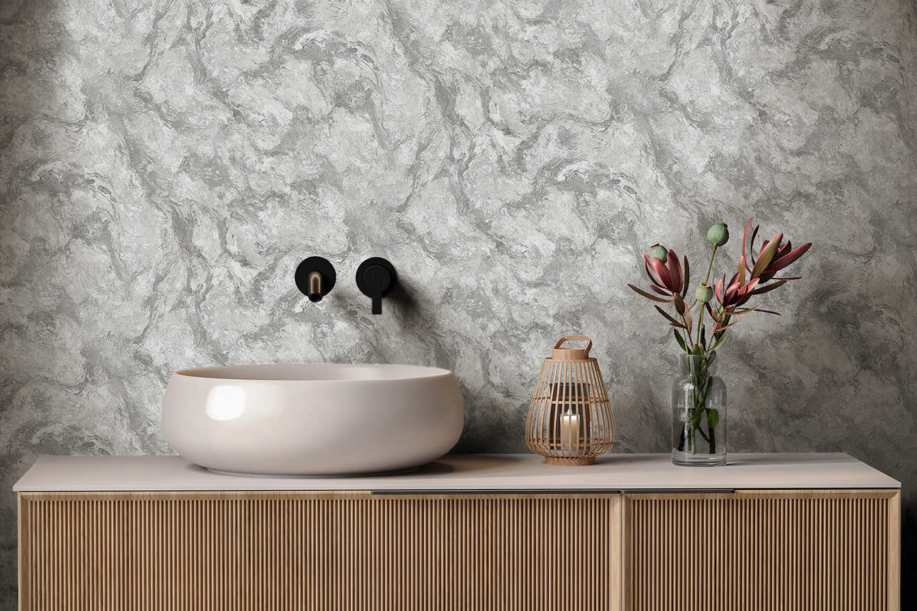 Levanto Marble Wallpaper - Dove / Silver - Holden Décor - 36291Wallpaper199