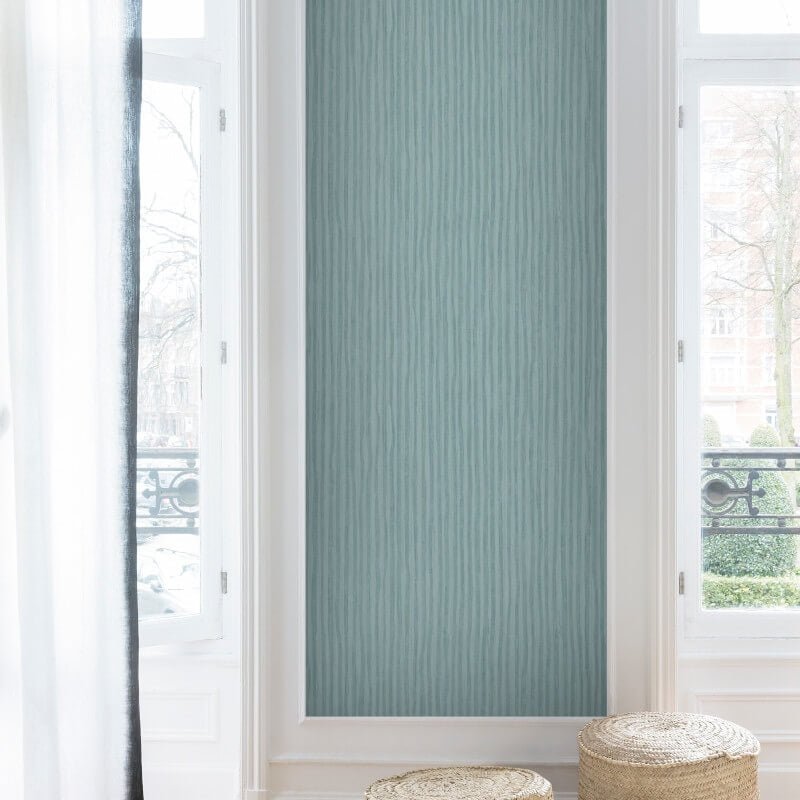 Level One Textured Stripes Metallic Wallpaper - Teal - SK Filson - LV1105Wallpaper199