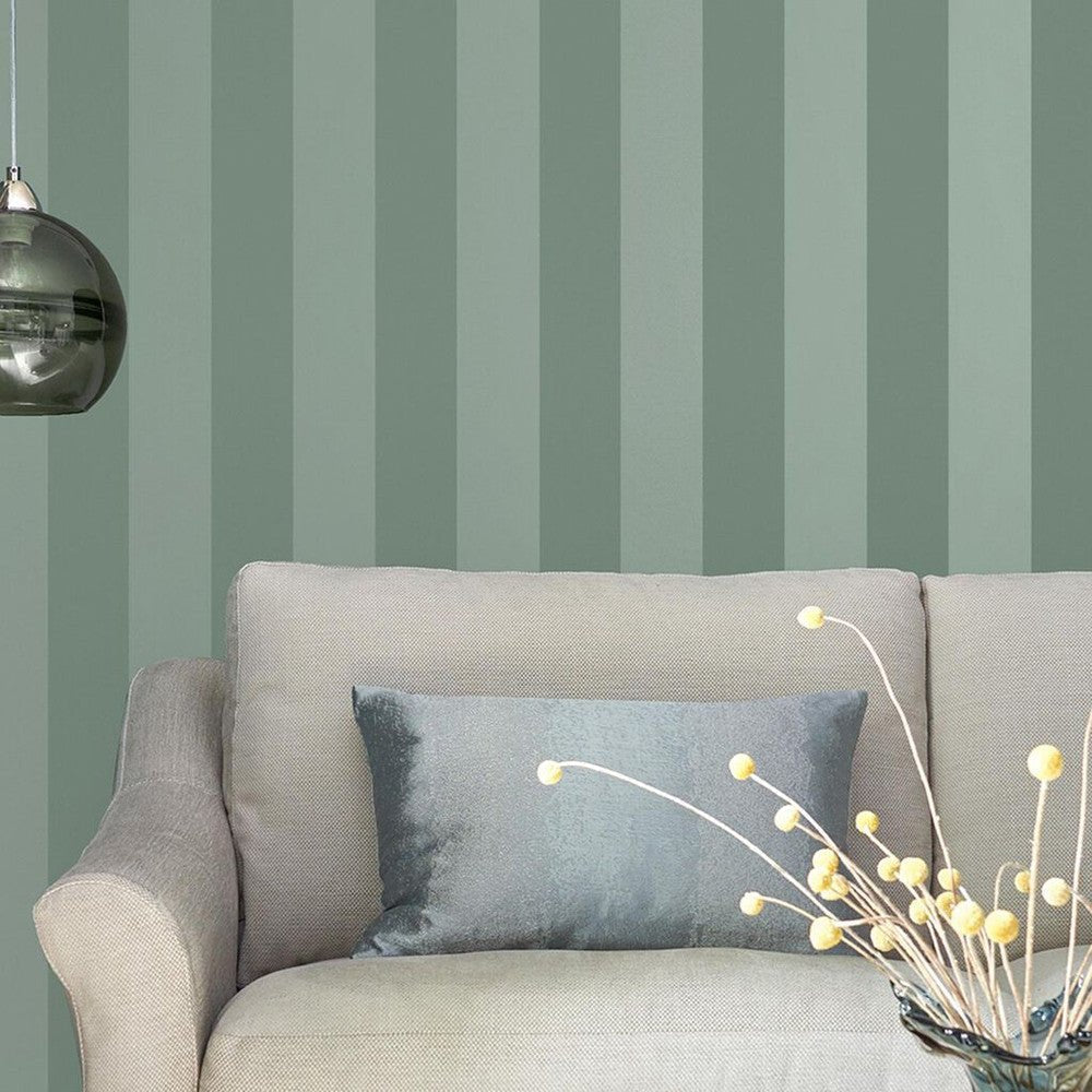 Lille Pearlescent Stripe Wallpaper - Jade Green - Laura Ashley - 118478Wallpaper199