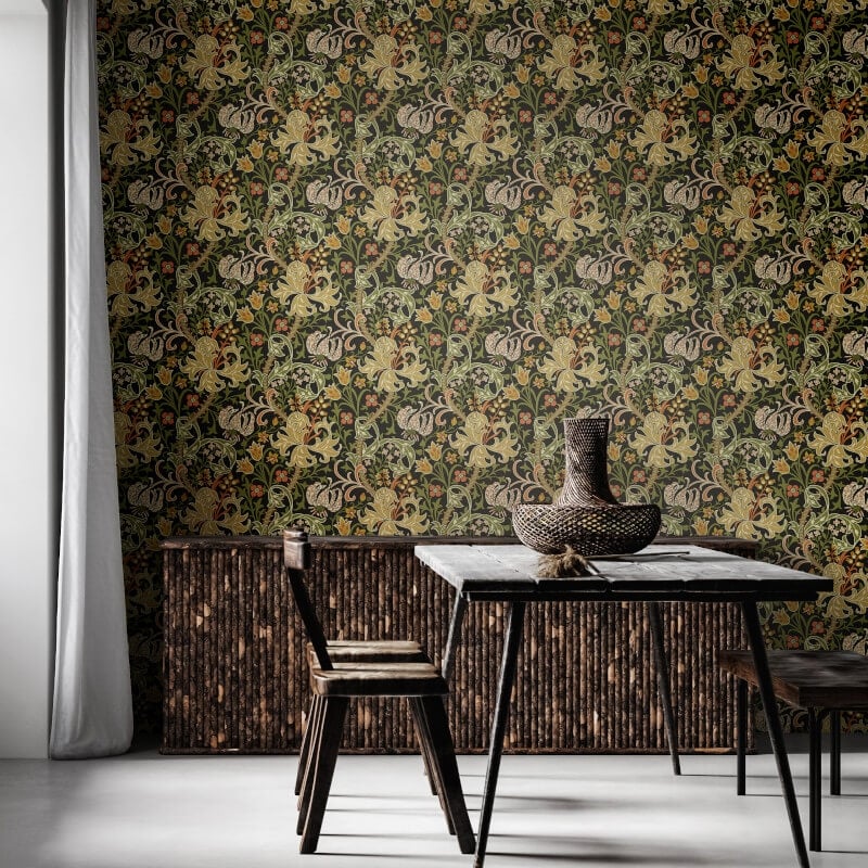 Lily Ogee Wallpaper - Black - Hoopla Walls - HWA1131WWallpaper199