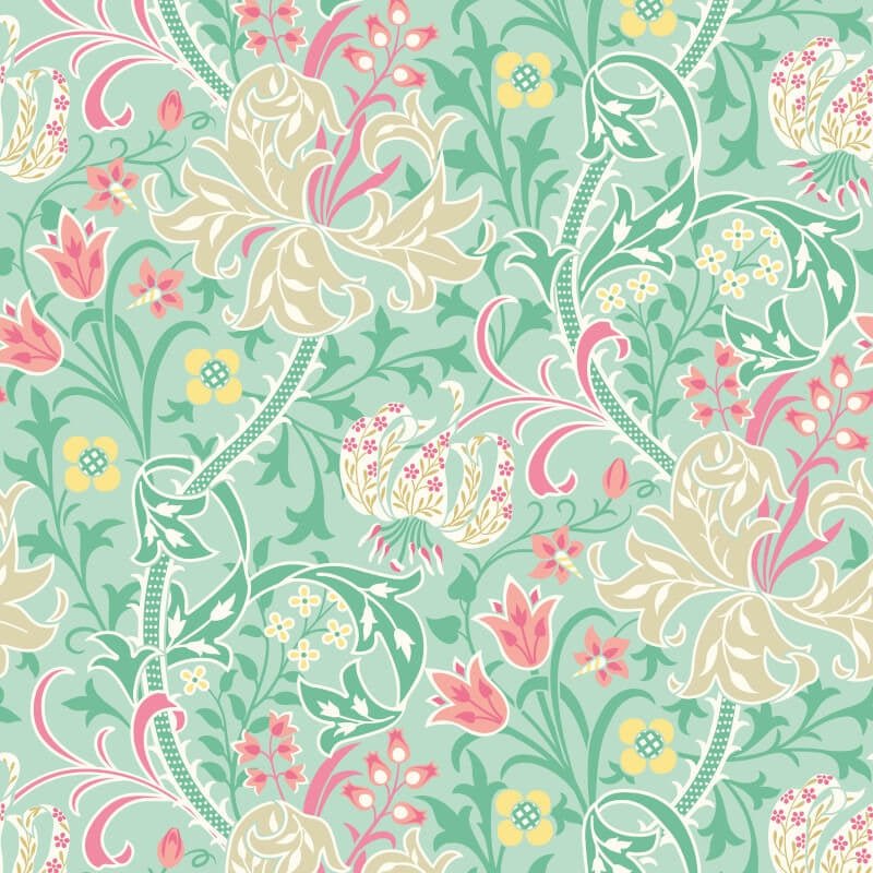 Lily Ogee Wallpaper - Mint Green - Hoopla Walls - HWA1128WWallpaper199