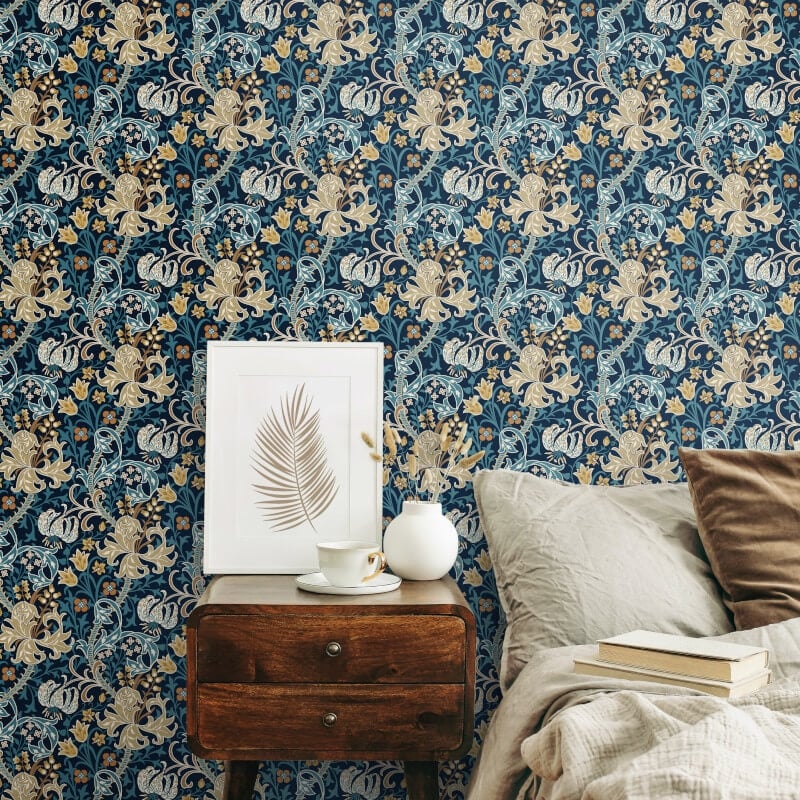 Lily Ogee Wallpaper - Navy Blue - Hoopla Walls - HWA1135WWallpaper199