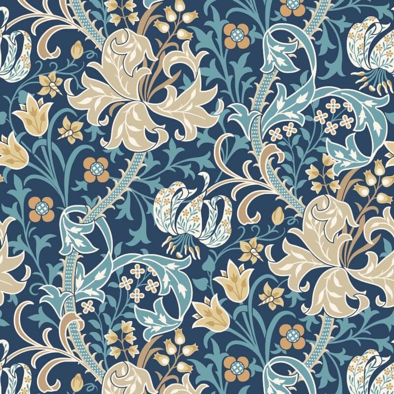 Lily Ogee Wallpaper - Navy Blue - Hoopla Walls - HWA1135WWallpaper199