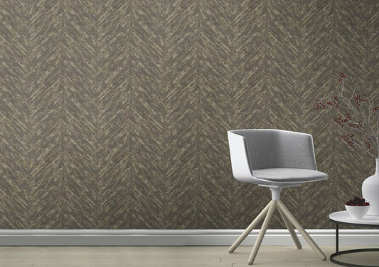 Linares Chevron Wallpaper - Cream & Taupe - Rasch - 617511Wallpaper199