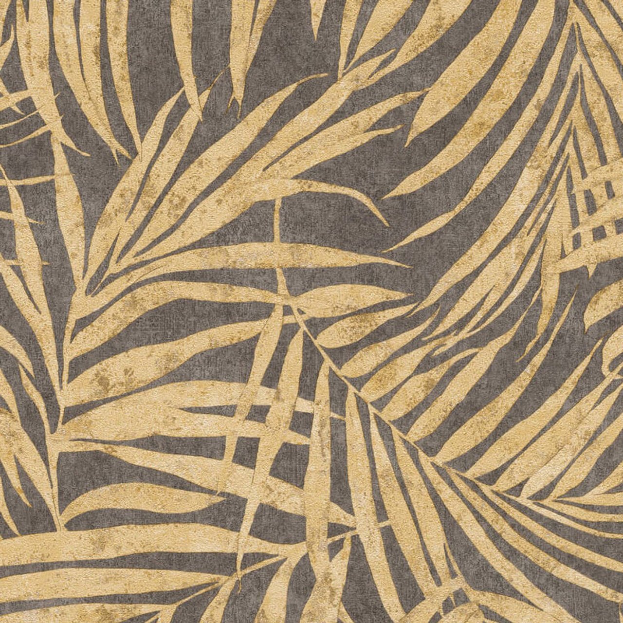 Linares Leaves Wallpaper - Brown & Gold - Rasch - 617450Wallpaper199