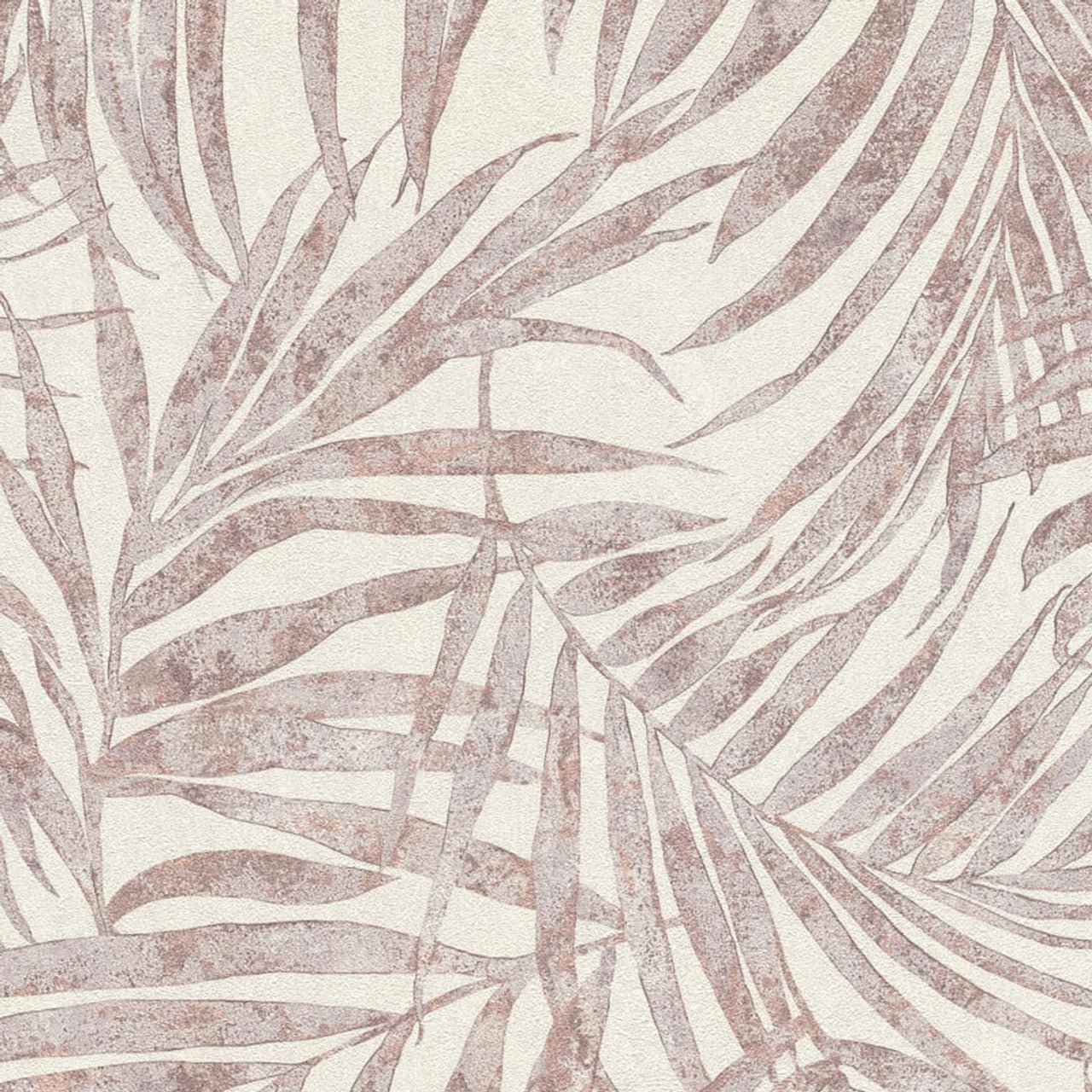 Linares Leaves Wallpaper - Pink/Grey & Cream - Rasch - 617436Wallpaper199